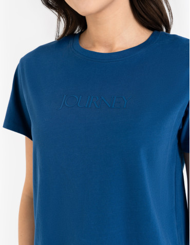 Bawełniana koszulka damska z napisem tonalnym  - produkt 2