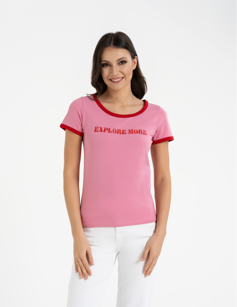 Koszulki i T-shirty - Koszulka damska t-shirt Slim Fit z napisami WZÓR 5 - produkt moraj.pl 1