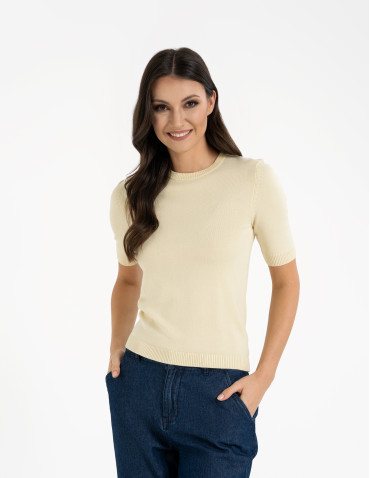 Sweter damski z krótkim rękawem z wiskozą