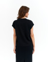 Bluzka damska o klasycznym kroju z wiskozą CZARNY