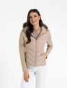 Kurtka damska przejściowa z kapturem BEŻOWY