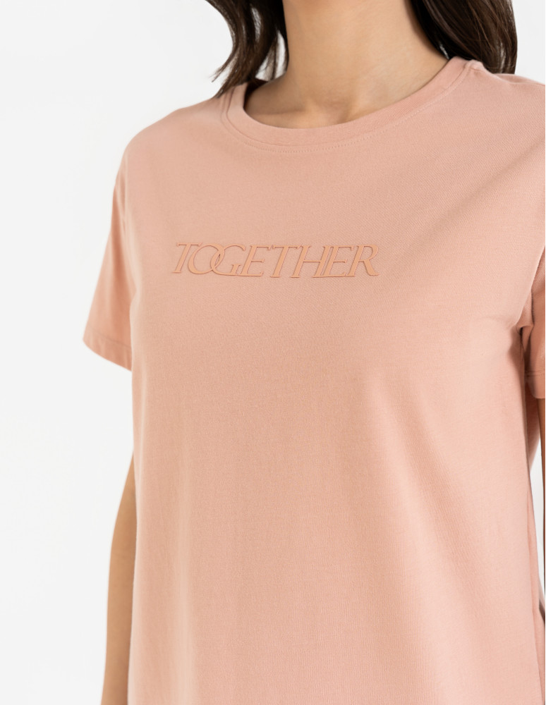 Koszulki i T-shirty - Bawełniana koszulka damska z napisem tonalnym RÓŻOWY  - produkt moraj.pl 2