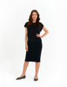 Spódnica damska ołówkowa dzianinowa z wiskozy CZARNY
