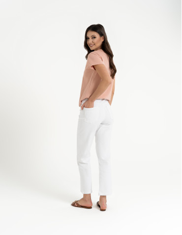 Koszulki i T-shirty - Bawełniana koszulka damska z napisem tonalnym RÓŻOWY - produkt 7