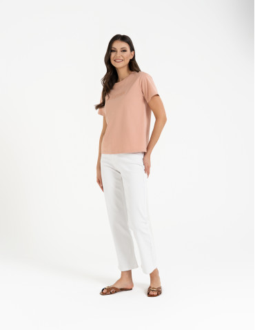 Koszulki i T-shirty - Bawełniana koszulka damska z napisem tonalnym RÓŻOWY - produkt 8