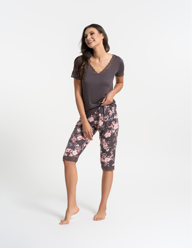 Piżamy z krótkim rękawem - Piżama damska dwuczęściowa z wiskozy WZÓR 1  - produkt moraj.pl 3