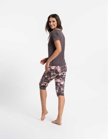 Piżamy z krótkim rękawem - Piżama damska dwuczęściowa z wiskozy WZÓR 1 - produkt 8