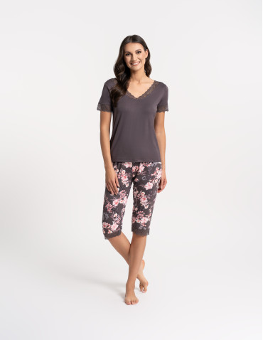 Piżamy z krótkim rękawem - Piżama damska dwuczęściowa z wiskozy WZÓR 1 - produkt 9