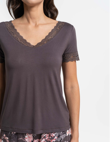 Piżamy z krótkim rękawem - Piżama damska dwuczęściowa z wiskozy WZÓR 1 - produkt 5