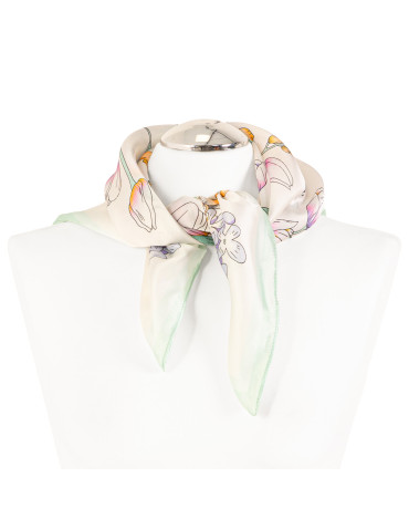 Apaszka damska z kwiatowym wzorem - ZIELONY  - produkt 2