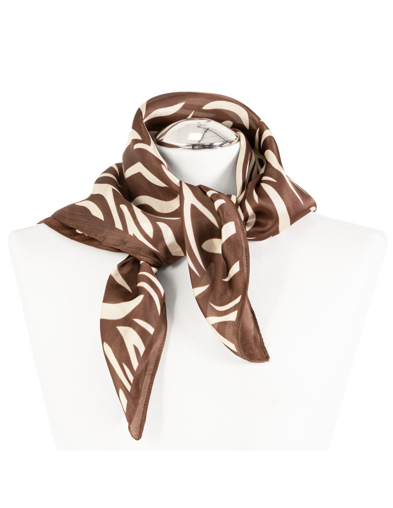 Nowości - Apaszka damska stylowa z dekoracyjnym akcentem BRĄZOWY  - produkt moraj.pl 2