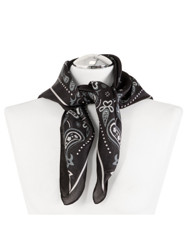 Apaszka damska lekka dekoracyjna ze wzorem paisley - CZARNY  - produkt 2