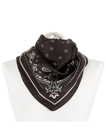 Apaszka damska lekka dekoracyjna ze wzorem paisley - CZARNY