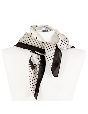 Apaszka damska elegancka w grochy - BIAŁY  - produkt 2