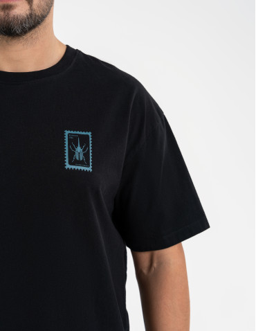 T-shirt męski luźny bawełniany z minimalistycznym nadrukiem  - produkt 2