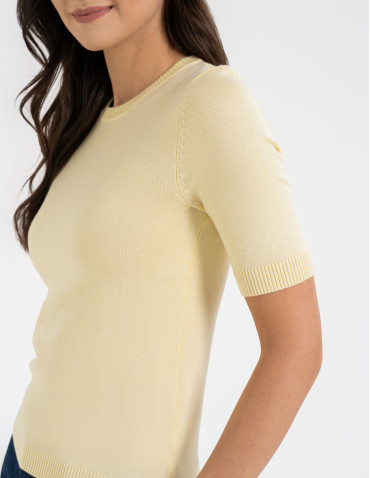 Sweter damski z krótkim rękawem z wiskozą  - produkt 2