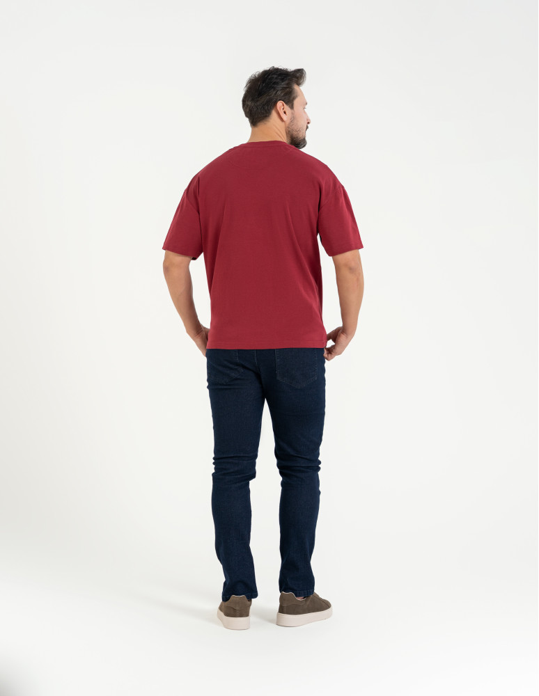 Koszulki i Tank Topy - T-shirt męski o luźnym kroju koszulka 100% bawełna CZERWONY - produkt moraj.pl 2