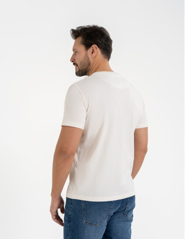 Koszulki z krótkim rękawem - T-shirt męski bawełniany z nadmorskim motywem BIAŁY - produkt 4