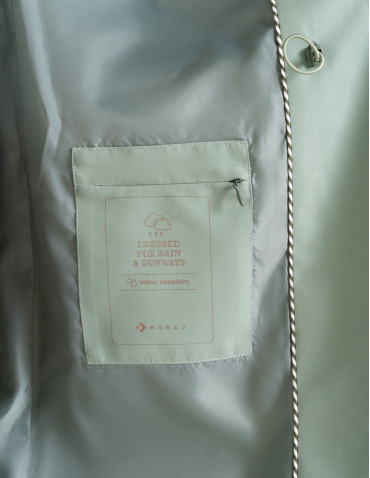 Kurtki i kamizelki - Kurtka damska parka przeciwdeszczowa z kapturem JASNY ZIELONY - produkt 9