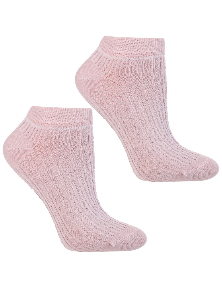 Stopki klasyczne - Skarpetki damskie stopki bawełniane prążkowane 3-pak WIELOKOLOROWY  - produkt moraj.pl 3