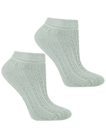 Skarpetki damskie stopki bawełniane prążkowane 3-pak  - produkt 2