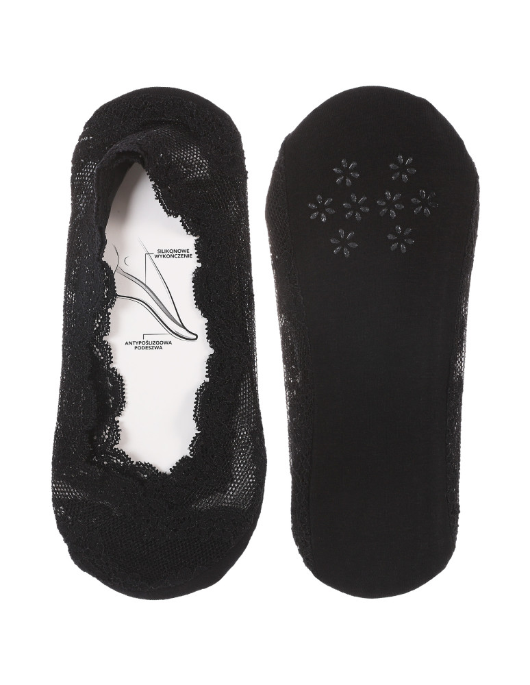 Mikrostopki - Skarpety damskie mikrostopki z koronkowym wzorem 3-pak WIELOKOLOROWY  - produkt moraj.pl 3