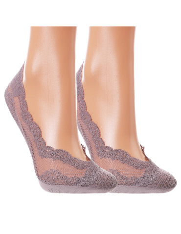 Mikrostopki - Skarpety damskie mikrostopki z koronkowym wzorem 3-pak WIELOKOLOROWY - produkt 4