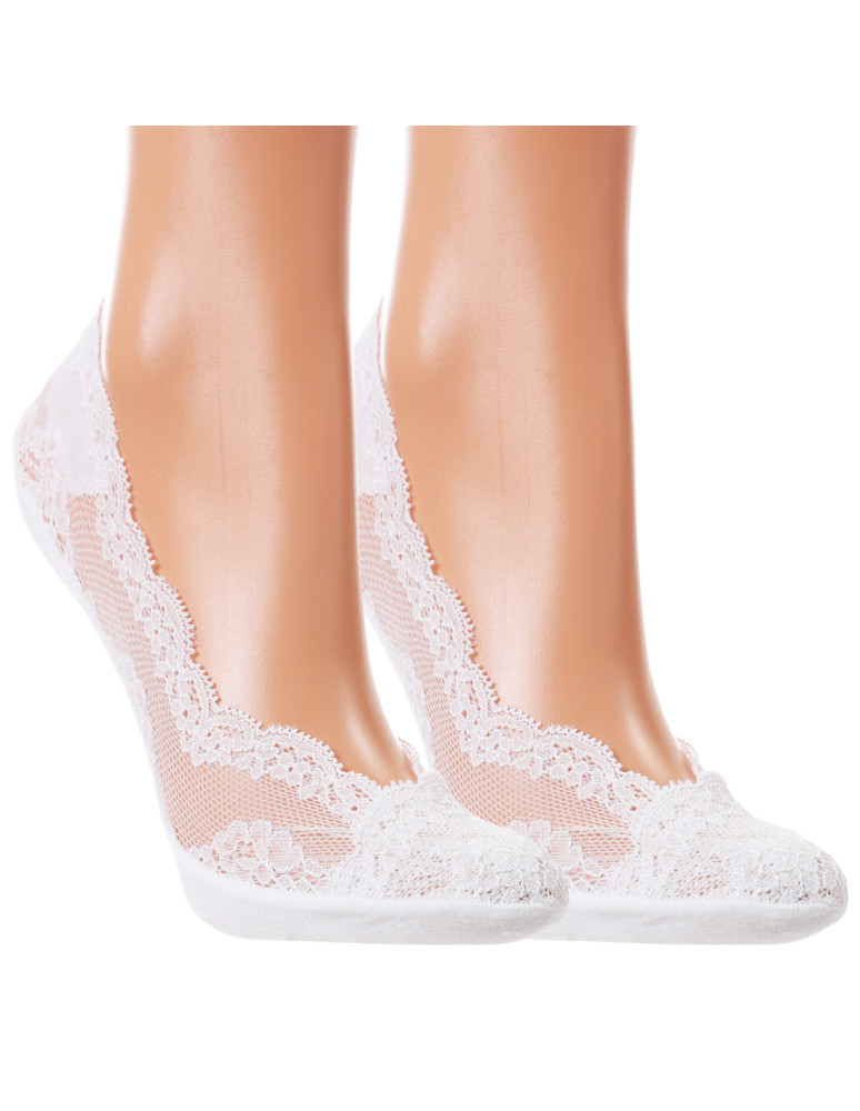 Mikrostopki - Skarpety damskie mikrostopki z koronkowym wzorem 3-pak WIELOKOLOROWY  - produkt moraj.pl 6