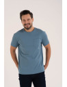Koszulka męska T-shirt bawełniany z kieszonką NIEBIESKI