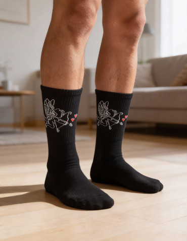 Skarpetki długie - Męskie skarpety długie z motywem anioła i serc 3-pak WIELOKOLOROWY - produkt 5