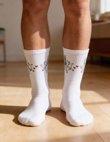 Skarpetki długie - Męskie skarpety długie z motywem anioła i serc 3-pak WIELOKOLOROWY - produkt 6