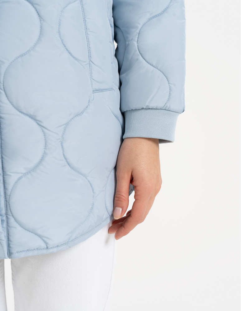 Kurtki i kamizelki - Kurtka damska przejściowa z kapturem i mankietami NIEBIESKI  - produkt moraj.pl 6