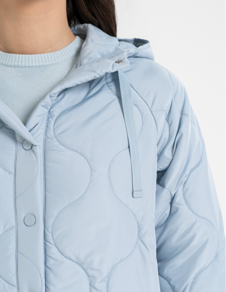 Kurtki i kamizelki - Kurtka damska przejściowa z kapturem i mankietami NIEBIESKI  - produkt moraj.pl 7