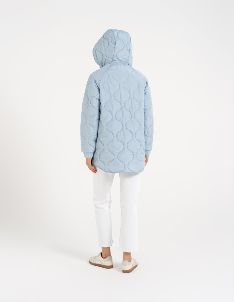 Kurtki i kamizelki - Kurtka damska przejściowa z kapturem i mankietami NIEBIESKI  - produkt moraj.pl 8