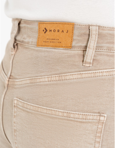 Spodnie damskie - Damskie spodnie jeansowe mom fit JASNY BEŻOWY - produkt 3