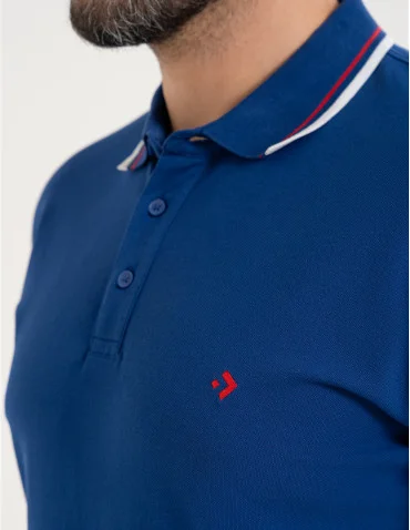 Męska koszulka polo z kolorowym paskiem na kołnierzu - produkt 2