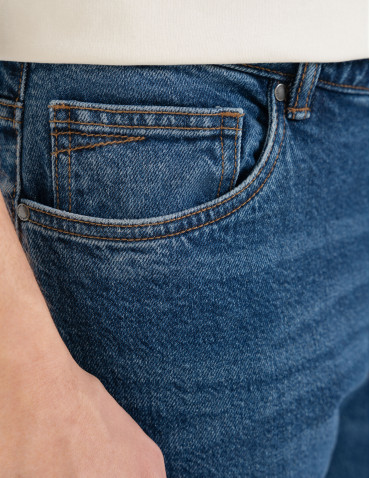 Spodnie męskie - Męskie jeansy klasyczne spodnie NIEBIESKI - produkt 2