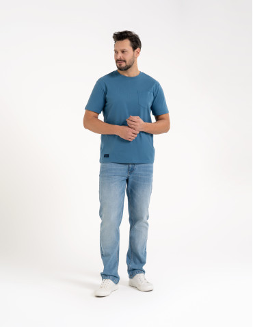 Męskie jeansy klasyczne spodnie - JASNY NIEBIESKI