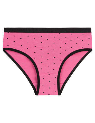 Figi - Majtki figi dziewczęce bawełniane kolorowe w serduszka 4-pak MIX KOLOR - produkt 4