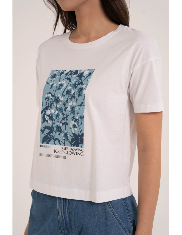 Koszulki z krótkim rękawem - Koszulka damska bawełniana z krótkim rękawem i nadrukiem WZÓR 1  - produkt moraj.pl 2