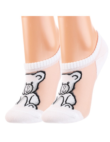 Niskie stopki - Skarpetki damskie niskie stopki bawełniane z misiami 3-pak WIELOKOLOROWY - produkt 3