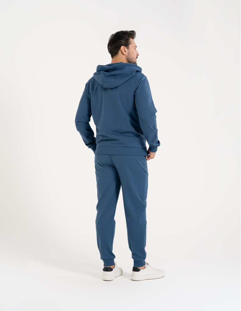 Bluzy dresowe - Bluza męska rozpinana gładka bawełniana z kieszeniami NIEBIESKI - produkt moraj.pl 10