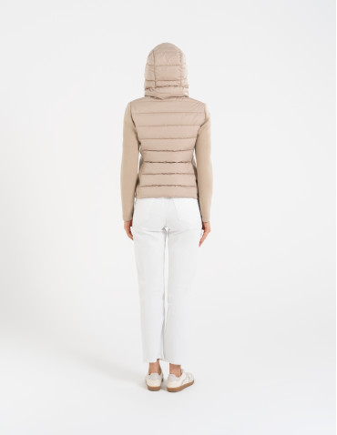 Kurtki i kamizelki - Kurtka damska przejściowa z kapturem BEŻOWY - produkt 9