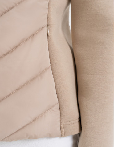 Kurtki i kamizelki - Kurtka damska przejściowa z kapturem BEŻOWY - produkt 5