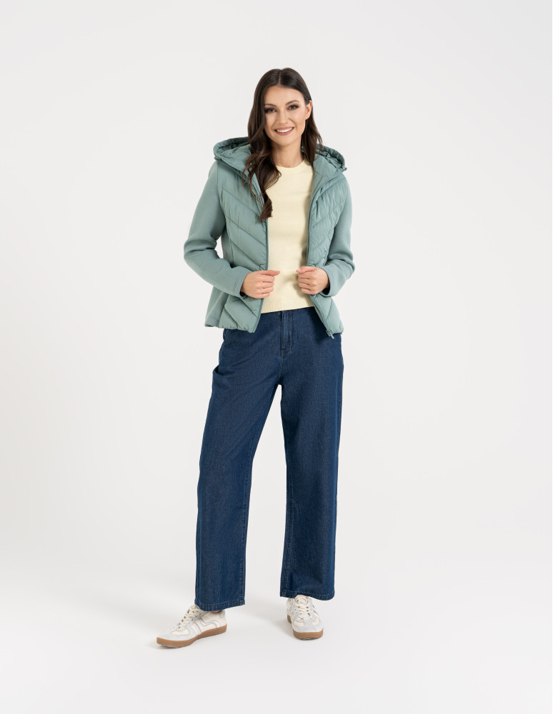 Kurtki i kamizelki - Kurtka damska przejściowa z kapturem JASNY ZIELONY  - produkt moraj.pl 7