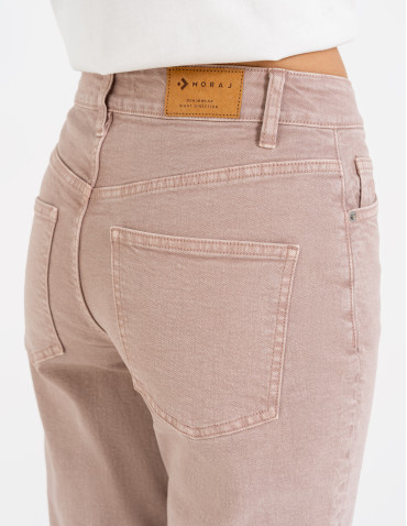 Spodnie damskie - Damskie spodnie jeansowe mom fit JASNY RÓŻOWY - produkt 3