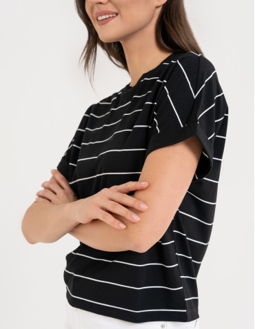 Bluzki i koszule - Bluzka damska z wiskozy o luźniejszym kroju WZÓR 1 - produkt 5