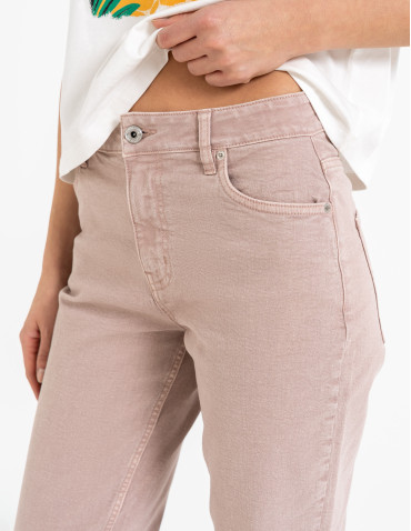 Spodnie damskie - Damskie spodnie jeansowe mom fit JASNY RÓŻOWY - produkt 7