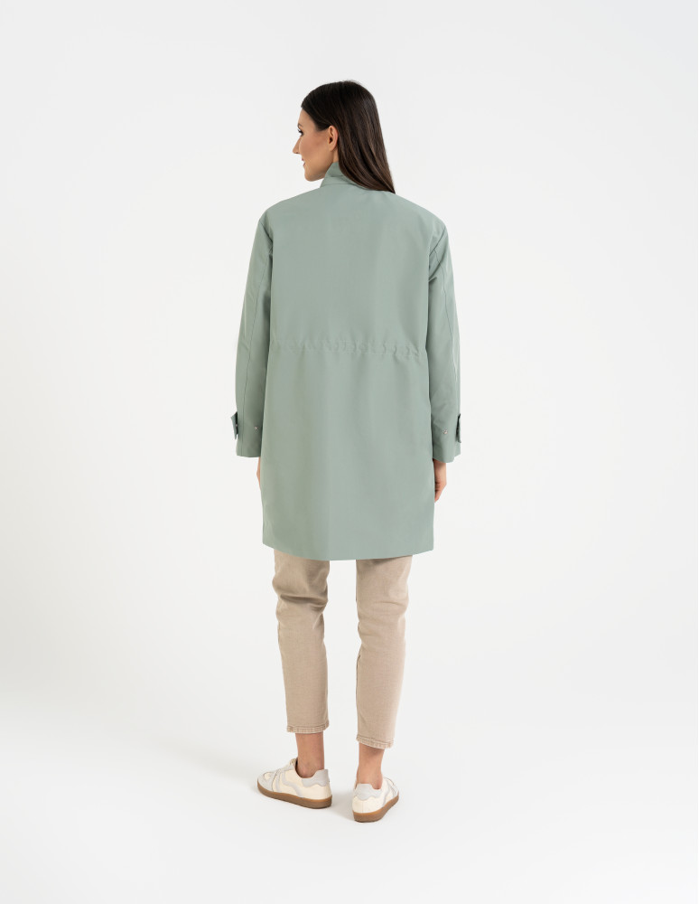 Kurtki i kamizelki - Kurtka damska parka przeciwdeszczowa z kapturem JASNY ZIELONY  - produkt moraj.pl 13