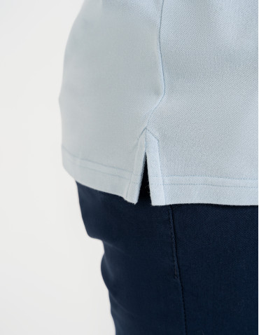 Polo - Męska koszulka polo z kolorowym paskiem na kołnierzu NIEBIESKI - produkt 3